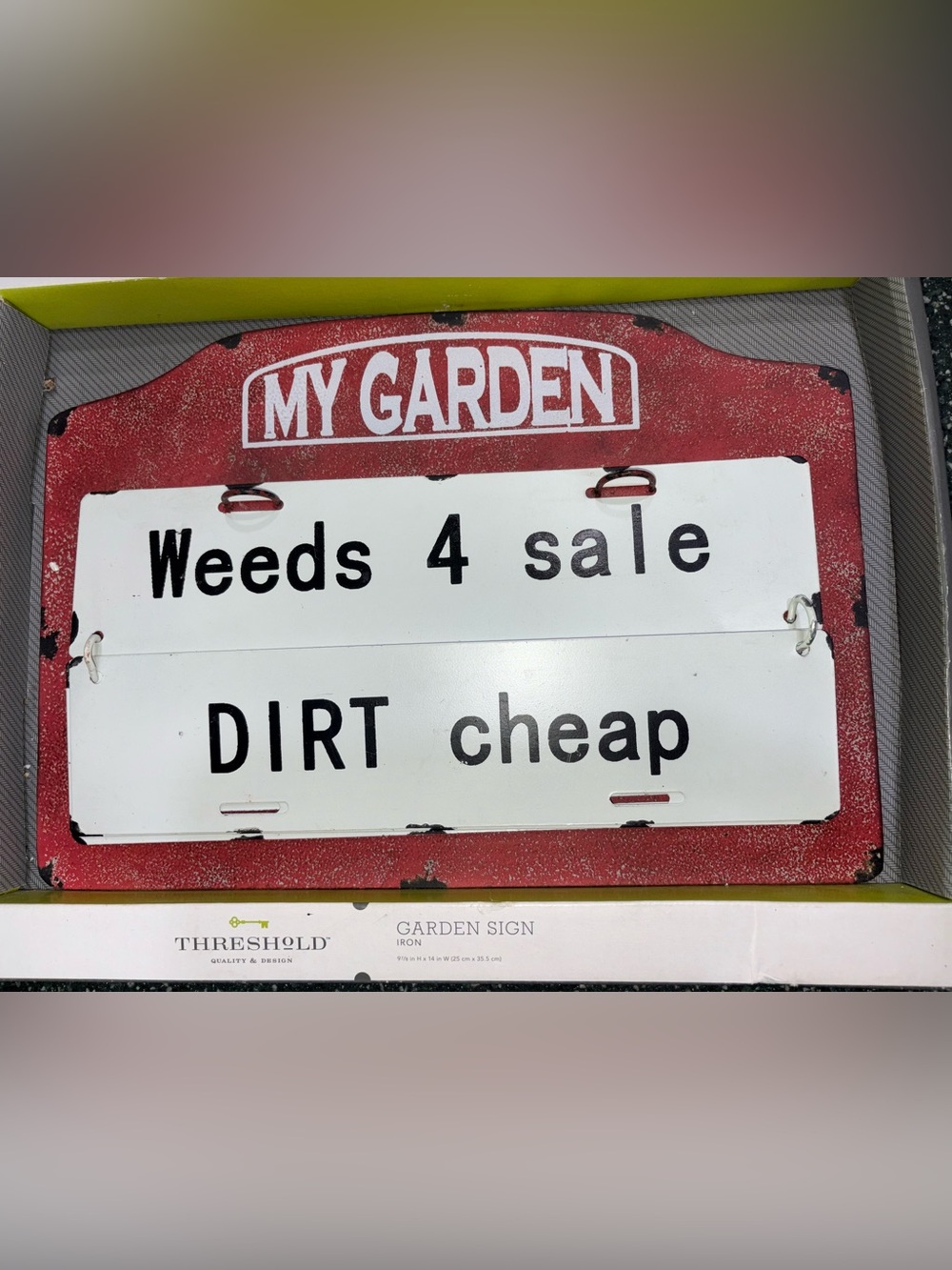 Threshold Red & White 'My Garden' Decorative Metal Sign